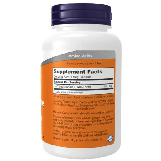 NOW Foods L-Phenylalanine 500mg Capsules 120 Capsules