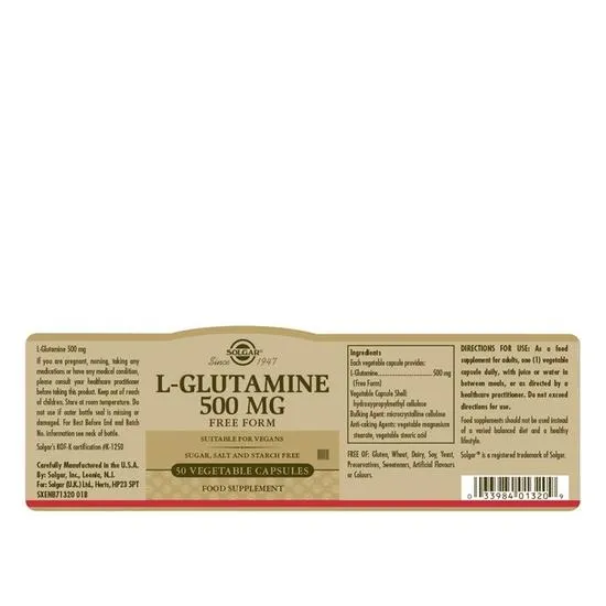 Solgar L-Glutamine 500mg Vegicaps 50 Vegicaps