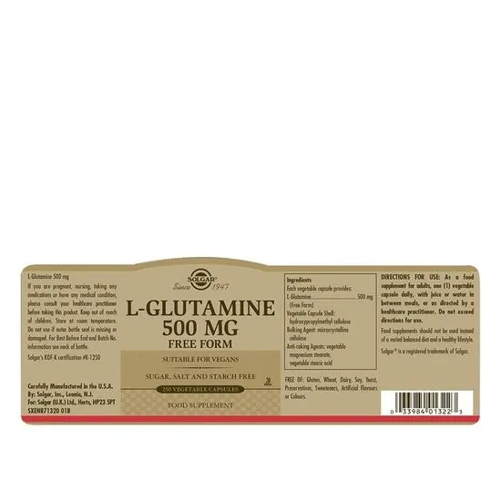 Solgar L-Glutamine 500mg Vegicaps 50 Vegicaps