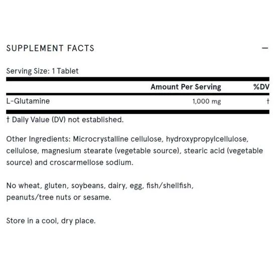 Jarrow Formulas L-Glutamine 1000mg Tablets 100 Tablets