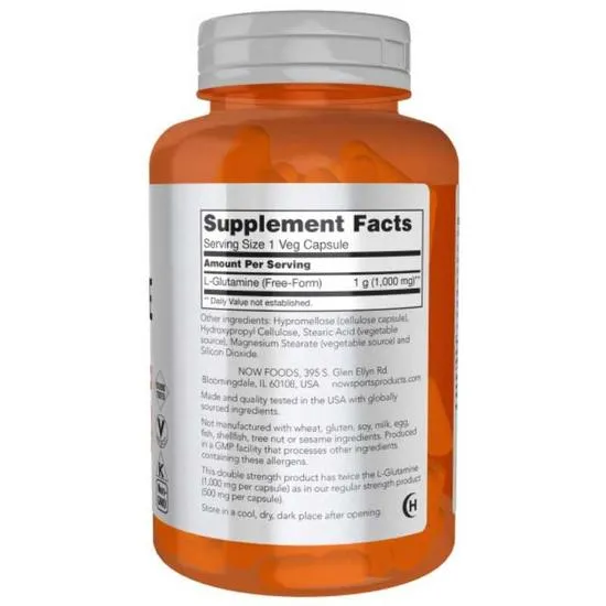 NOW Foods L-Glutamine 1000mg Capsules 120 Capsules