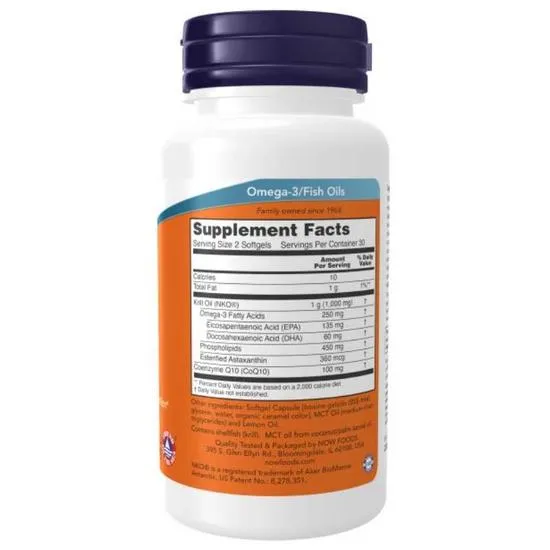 NOW Foods Krill & CoQ10 Softgels 60 Softgels