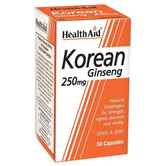 Health Aid Korean Ginseng 250mg Capsules 50 Capsules
