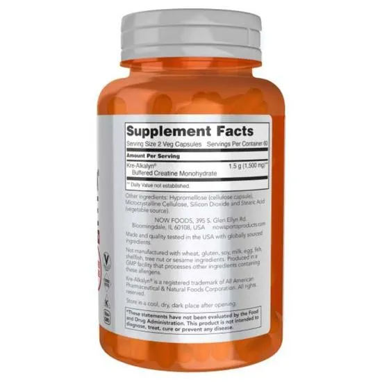 NOW Foods Kre-Alkalyn Creatine Capsules 120 Capsules
