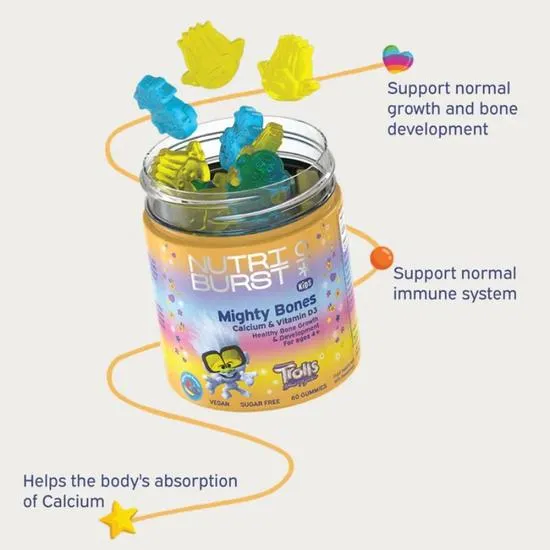 Nutriburst Kids Mighty Bones Calcium & Vitamin D3 Gummies 60 Gummies