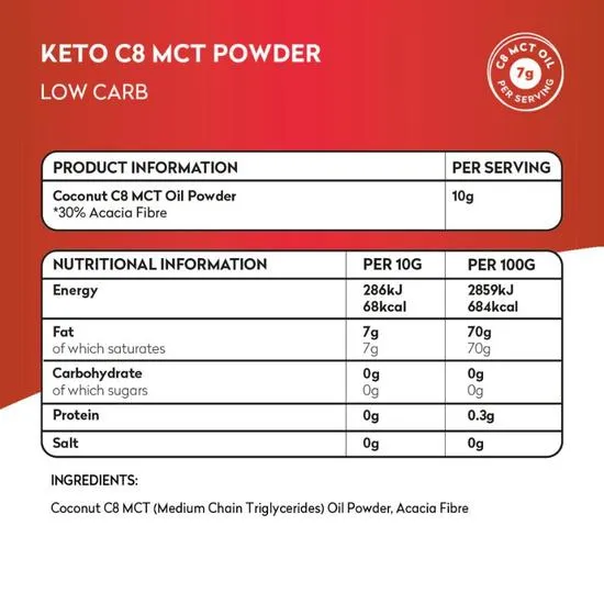 Planet Paleo Keto C8 MCT Powder 220g