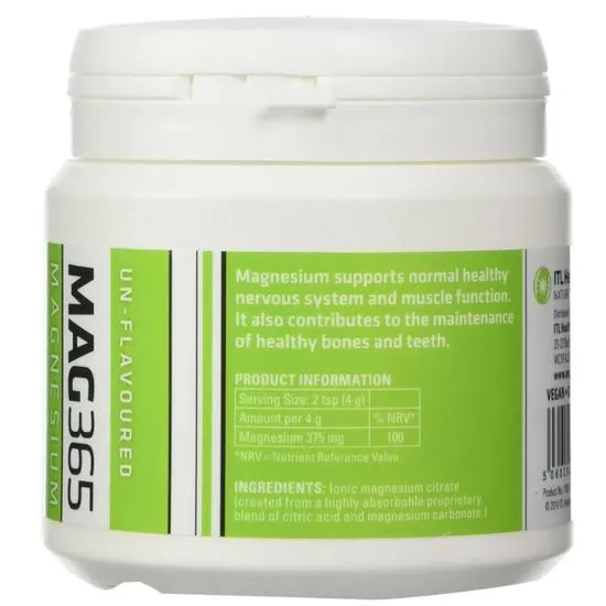 Mag365 Ionic Magnesium Citrate Unflavoured Powder 150g