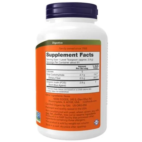NOW Foods Inulin Powder Organic 227g