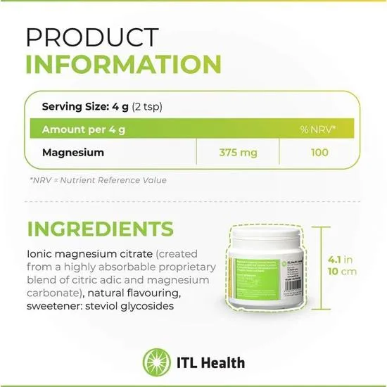 Mag365 Ionic Magnesium Citrate Exotic Lemon Powder 300g