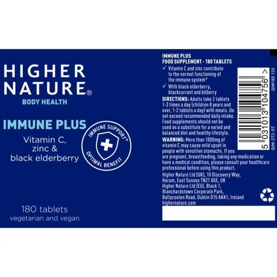 Higher Nature Immune+ Vegetable Tablets 90 Tablets