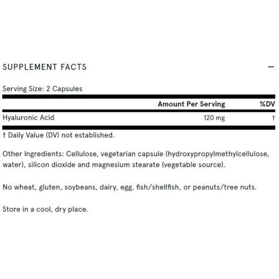 Jarrow Formulas Hyaluronic Acid Vegicaps 60 Vegicaps