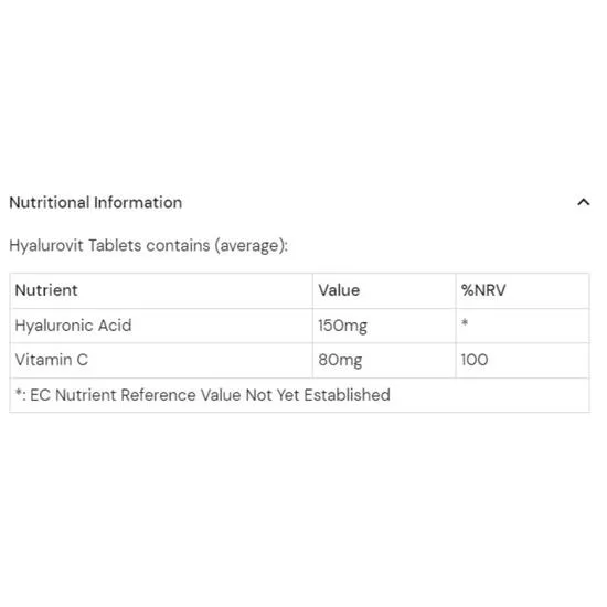 Health Aid HyaluroVit Tablets 30 Tablets