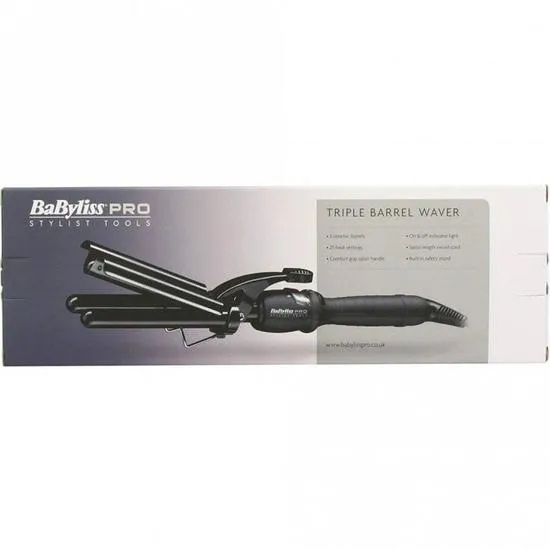 BaByliss PRO Porcelain Triple Barrel Waver Black