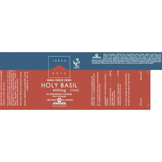 Terranova Holy Basil 400mg Vegicaps 50 Vegicaps