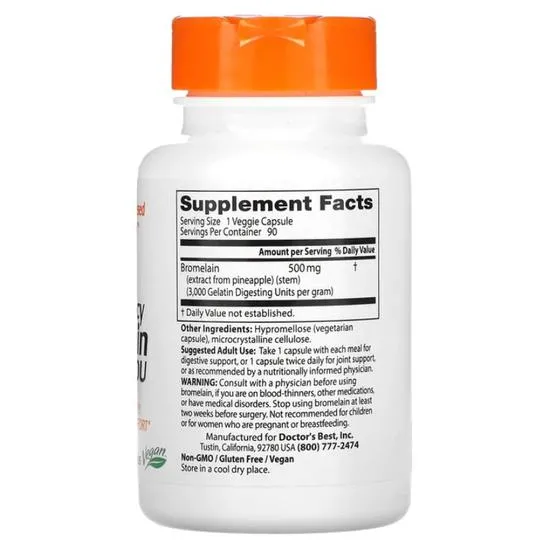 Doctor's Best High Potency Bromelain 3000 GDU 500mg Vegicaps 90 Vegicaps