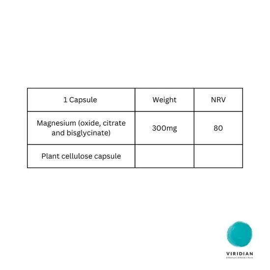 Viridian High Potency Magnesium Capsules 30 Capsules