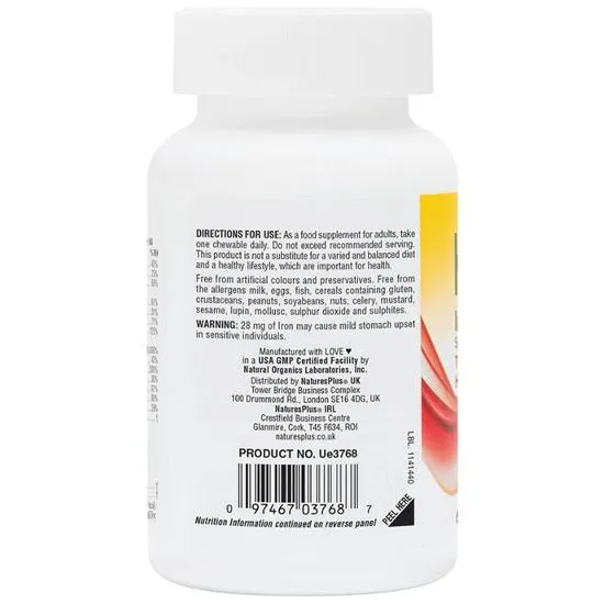 Nature's Plus Hema-plex Chewable Tablets 60 Tablets