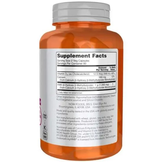 NOW Foods HMB 500mg Capsules 120 Capsules
