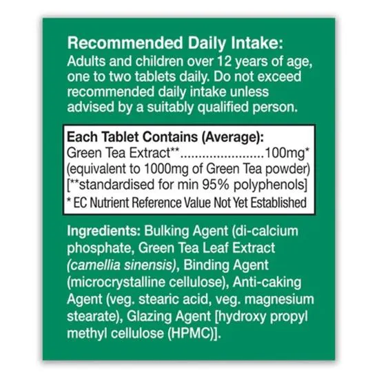 Health Aid Green Tea Extract 1000mg 60 Tablets