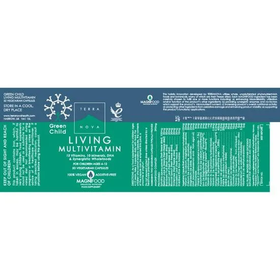 Terranova Green Child Living Multivitamin Vegicaps 50 Vegicaps