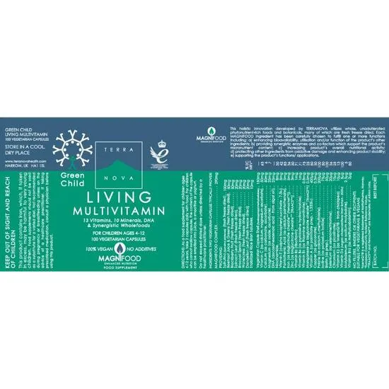 Terranova Green Child Living Multivitamin Vegicaps 50 Vegicaps