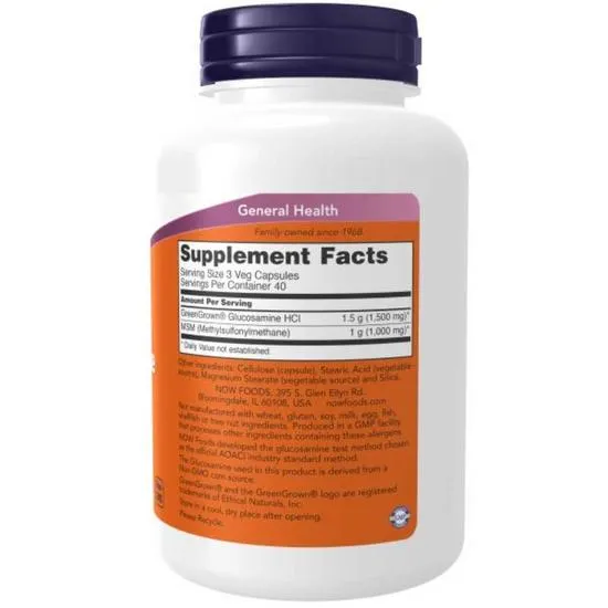 NOW Foods Glucosamine Sulphate 750mg Capsules 120 Capsules
