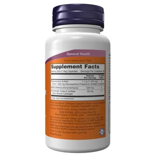 NOW Foods Glucosamine & MSM Capsules 60 Capsules