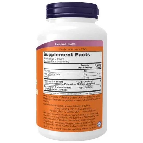 NOW Foods Glucosamine & Chondroitin Extra Strength Tablets 60 Tablets