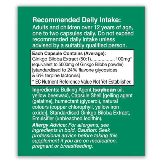 Health Aid Ginkgo Biloba Extract 5000mg Capsules 30 Capsules