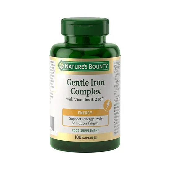 Nature's Bounty Gentle Iron Complex With Vitamins B12 & C 100 Capsules