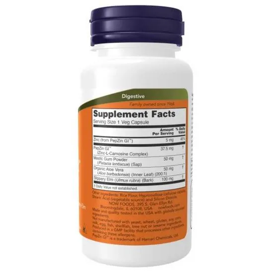 NOW Foods Gastro Comfort With PepZin GI Capsules 60 Capsules