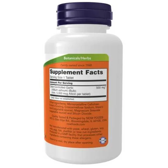 NOW Foods Garlic 5000 Odour Controlled Tablets 90 Tablets