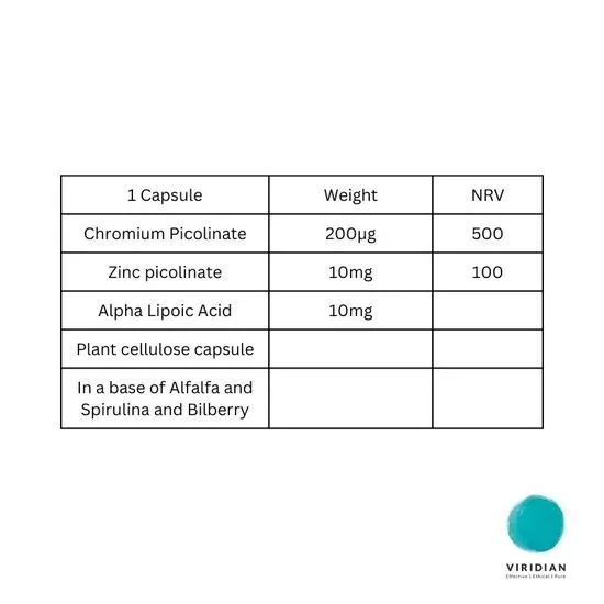 Viridian G.T.F. Chromium Complex Veg Caps 30 Capsules