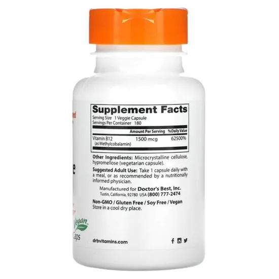 Doctor's Best Fully Active B12 1500mcg Vegicaps 60 Vegicaps