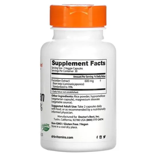 Doctor's Best Fucoidan 70% 300mg Vegicaps 60 Vegicaps
