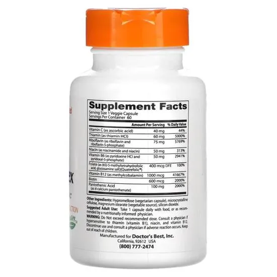 Doctor's Best Fully Active B-Complex With Quatrefolic 30 Vcaps