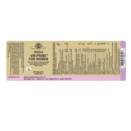 Solgar Formula VM-Prime For Women Tablets 90 Tablets