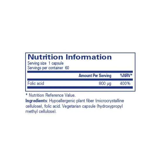 Pure Encapsulations Folic Acid Capsules 60 Capsules