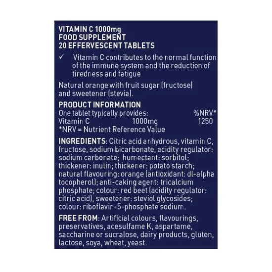Higher Nature Fizzy C Effervescent Tablets 20 Tablets