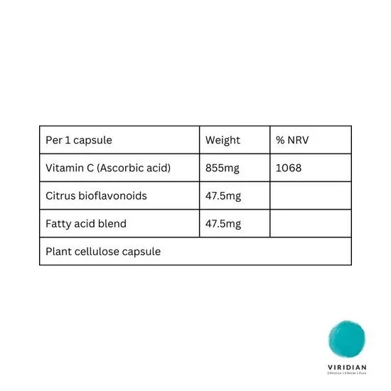 Viridian Extra C 950mg Veg Capsules 30 Capsules