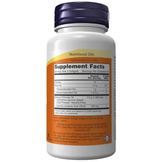 NOW Foods Evening Primrose Oil 500mg Softgels 250 Softgels