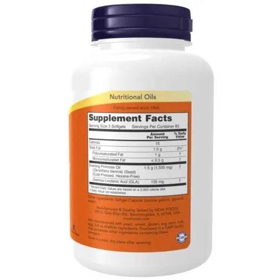 NOW Foods Evening Primrose Oil 500mg Softgels 250 Softgels