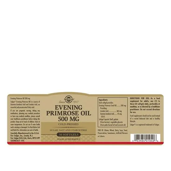 Solgar Evening Primrose Oil 500mg Softgels 30 Softgels