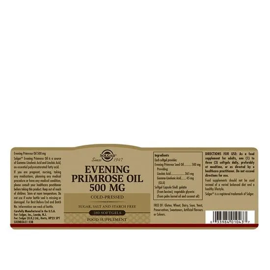 Solgar Evening Primrose Oil 500mg Softgels 30 Softgels