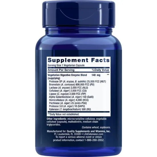 Life Extension Enhanced Super Digestive Enzymes Vegicaps 60 Vegicaps