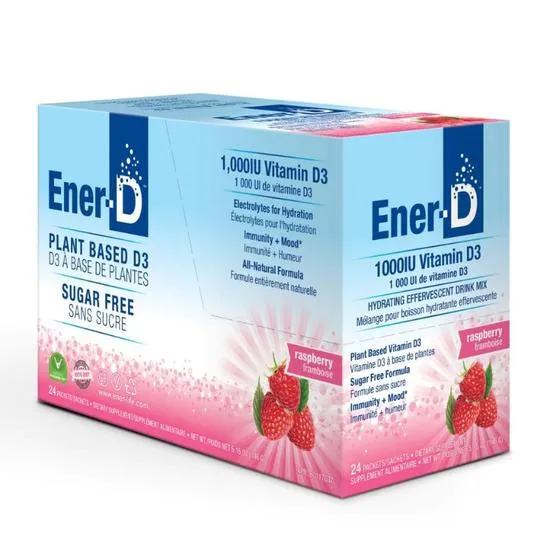 Ener-Life Ener-D Vit D3 1000IU Raspberry Sugar Free Sachets 24 Sachets