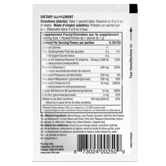 Ener-Life Ener-D Vit D3 1000IU Orange Sugar Free Sachets 24 Sachets