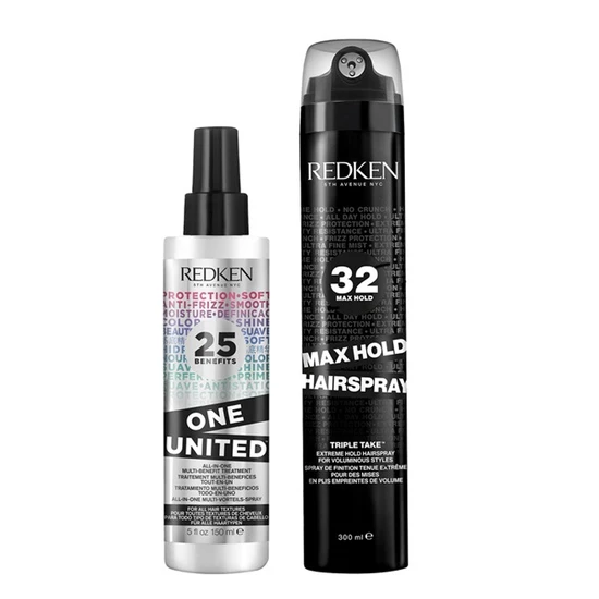 Redken One United Multi-Benefit Treatment & Max Hold Hairspray Duo 150ml & 300ml