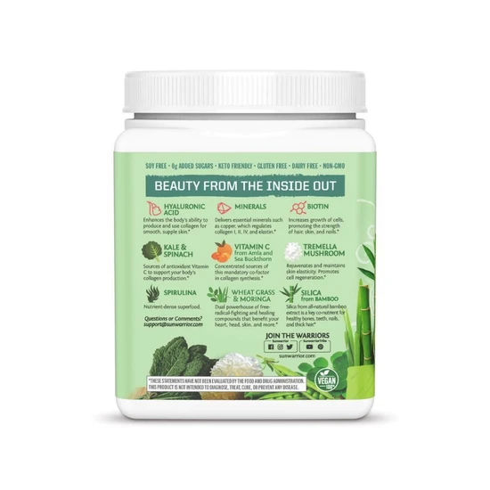 SunWarrior Beauty Greens Collagen Unflavoured 300g
