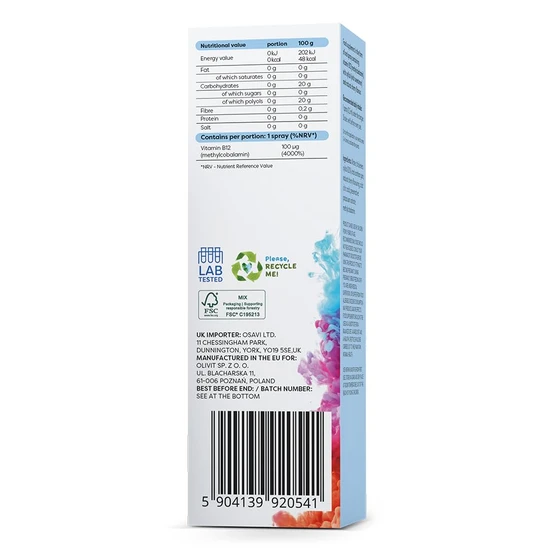 Osavi Methyl-B12 Oral Spray 100mcg Cherry 25ml